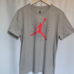 Jordan Gray Tee with Vibrant Orange Logo